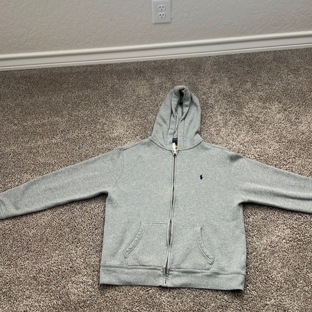 Grey polo jacket,size XL in kids